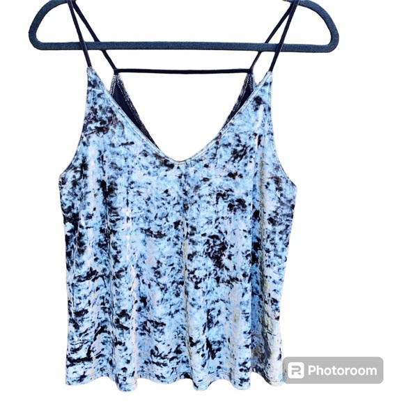 American Eagle Outfitters Tops - America Eagle Crushed Velvet silver gray tank
